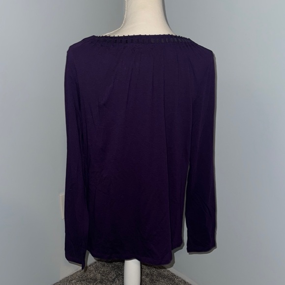 Talbots Purple long sleeve top size large - Picture 3 of 7